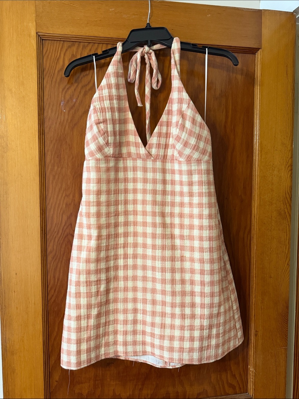 Zara Halter Plaid Mini Dress